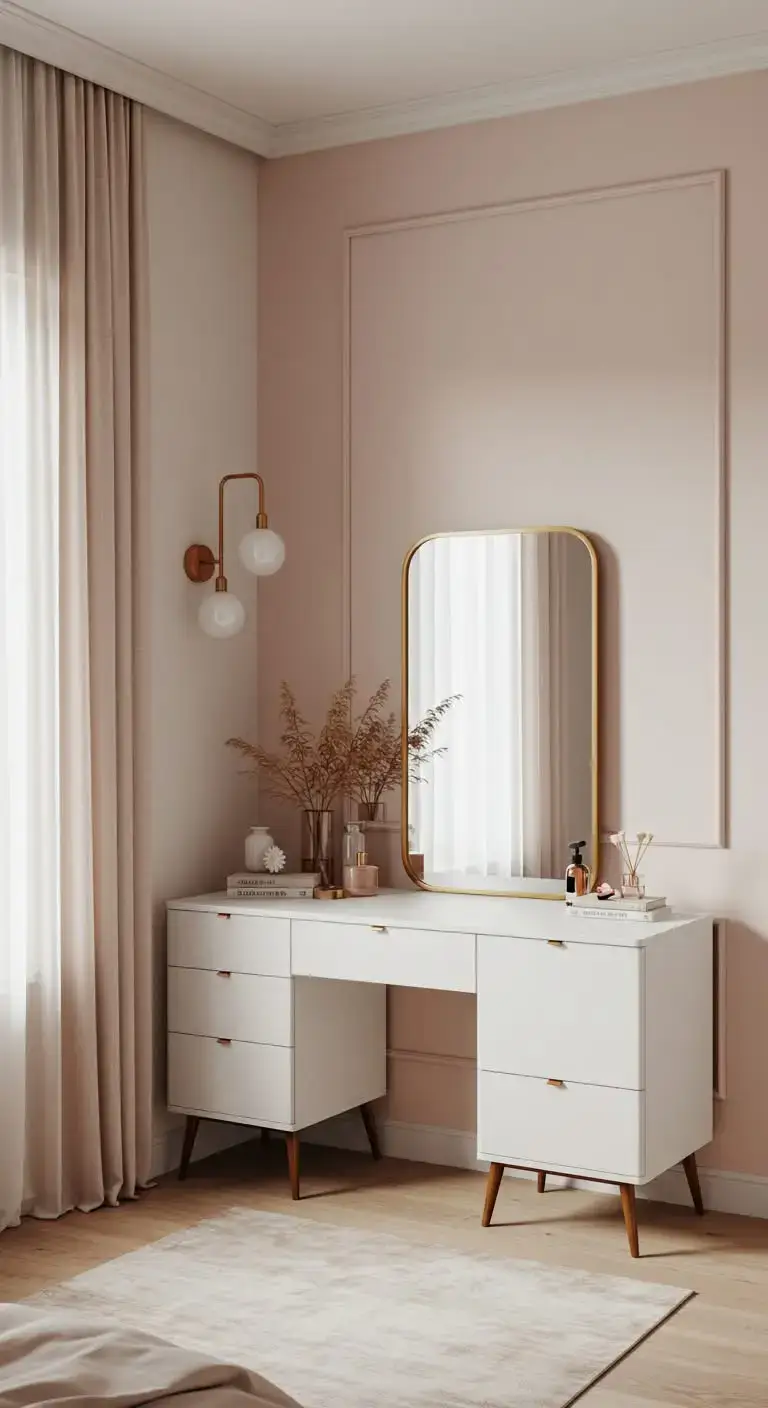 Empty Bedroom Corner Ideas: 19 Ways to Fill the Space 4 2. Stylish Vanity Area