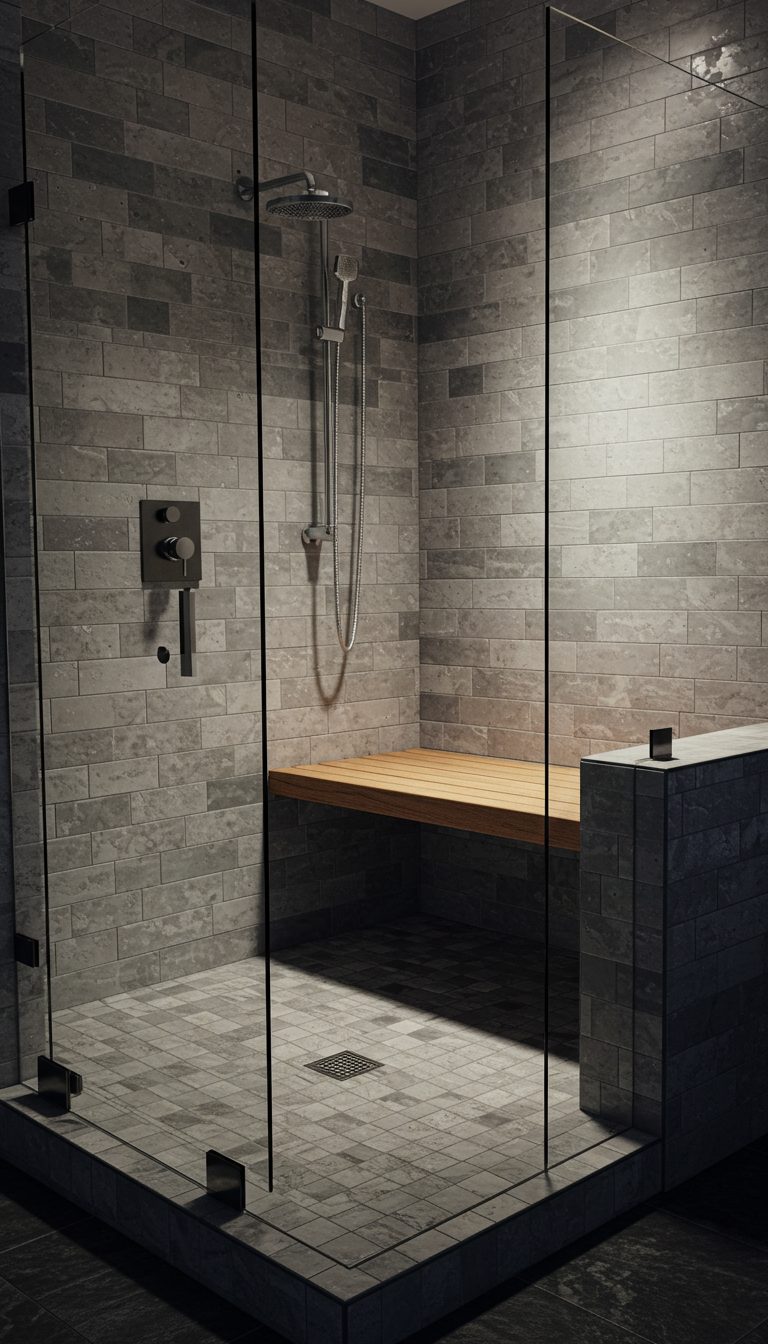 23 Walk In Shower Ideas That Feel Open & Luxurious 4 Tiled Walk-in Shower with a Bench