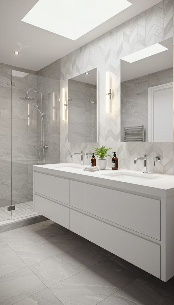15+ Easy & Elegant Bathroom Remodel Ideas for Any Home 2 Upgrade to Double Vanities