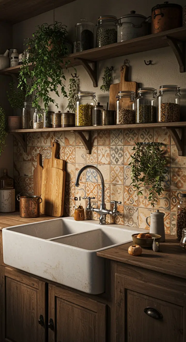 16 Bohemian Kitchen Sink Inspirations to Try 4 2. Vintage Farmhouse Sinks with a Boho Twist