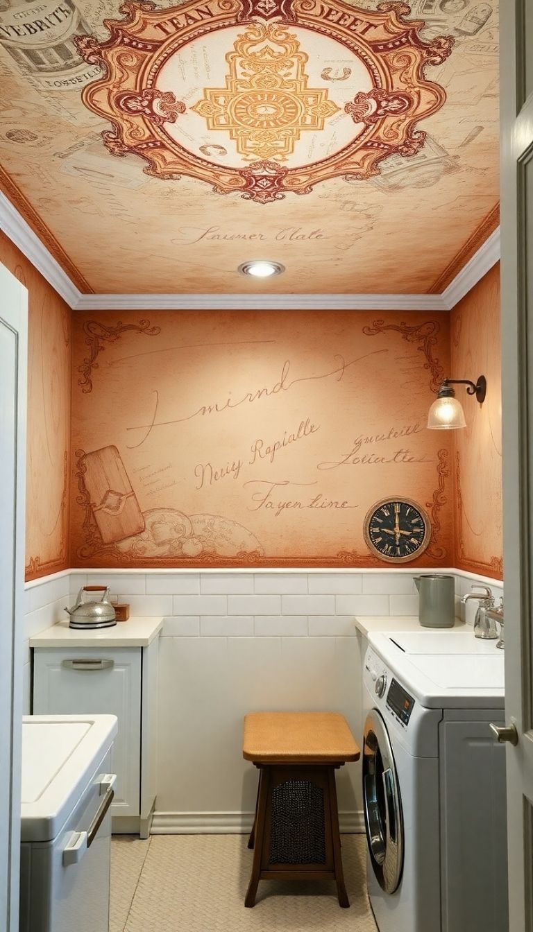 25 Laundry Room Mural Ideas for a Fun & Creative Look 4 Vintage Laundry Scenes