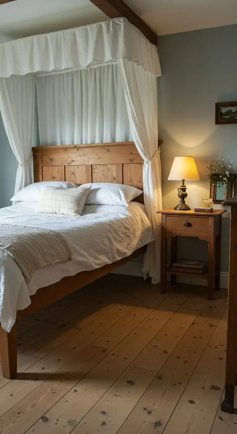 25 Simple English Cottage Bedroom Ideas to Try 5 Wooden Furniture