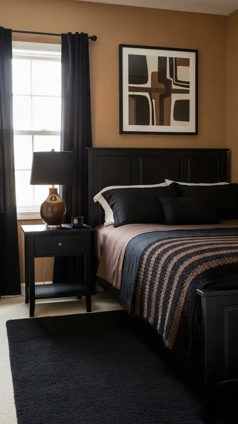 23 Bedroom Ideas for Small Spaces You’ll Love 22 20. Go for a Black and Brown Theme