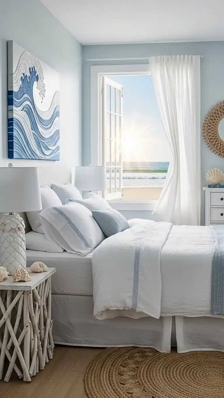 21 Simple Bedroom Decor Ideas on a Budget 23 21. Beachy Bedroom Escape