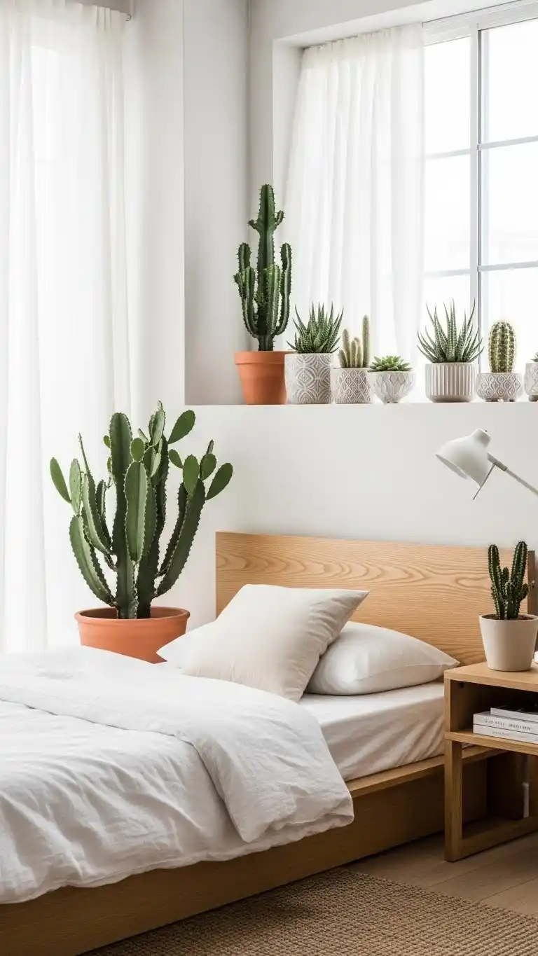 25 Stylish Western Ranch Bedroom Ideas for Any Home 23 21. Cactus and Succulent Decor