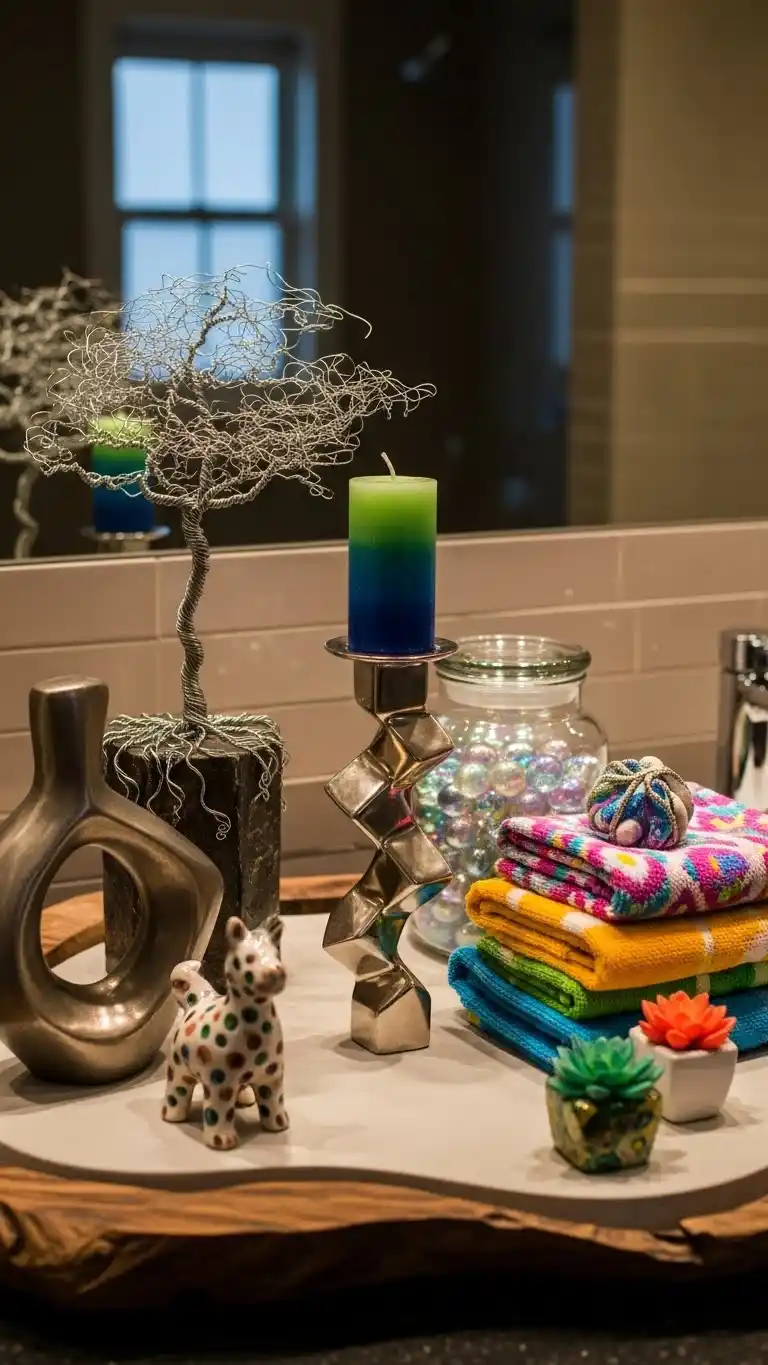 23 Bathroom Tray Decor Ideas for a Clean, Stylish Look 24 22. Artistic and Creative Setup