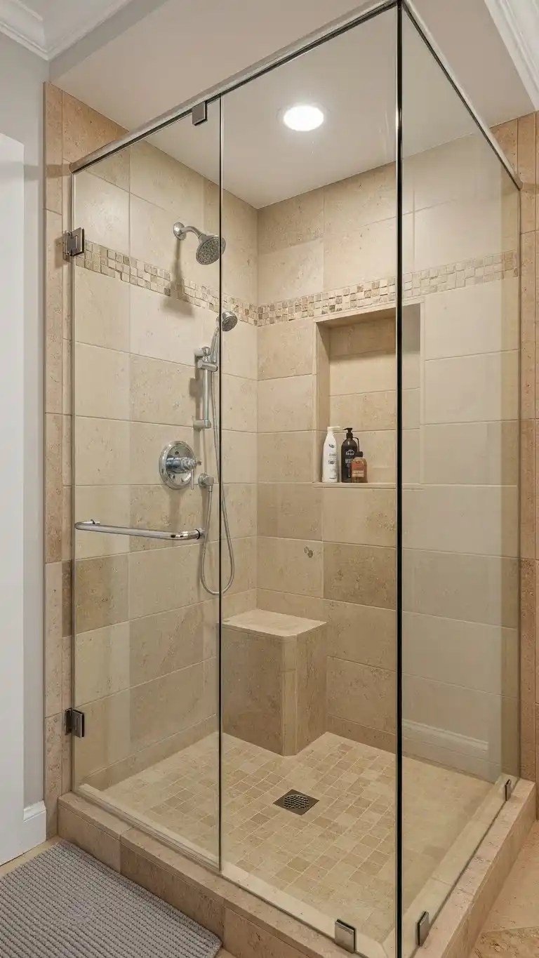 23 Walk In Shower Ideas That Feel Open & Luxurious 24 22. Walk-in Shower with a Built-in Steam Shower