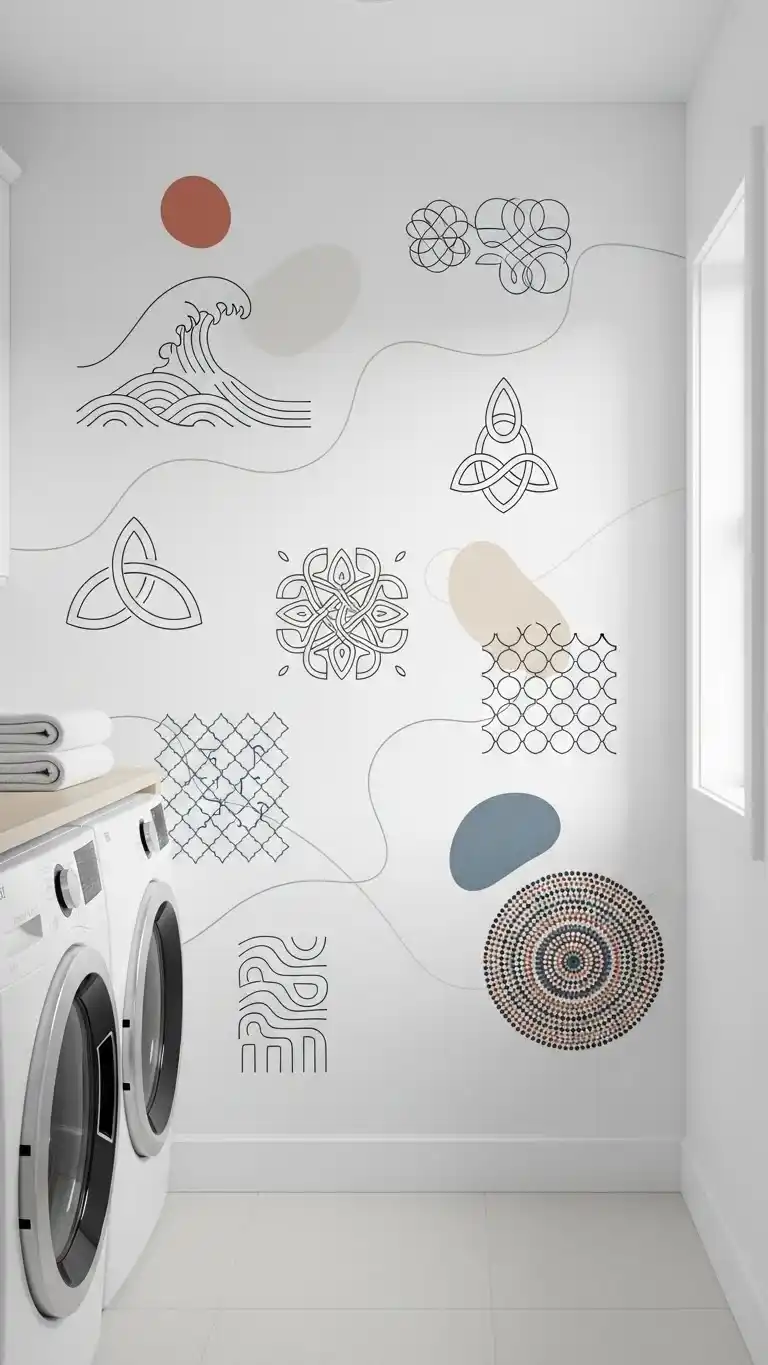25 Laundry Room Mural Ideas for a Fun & Creative Look 25 23. Cultural Motifs