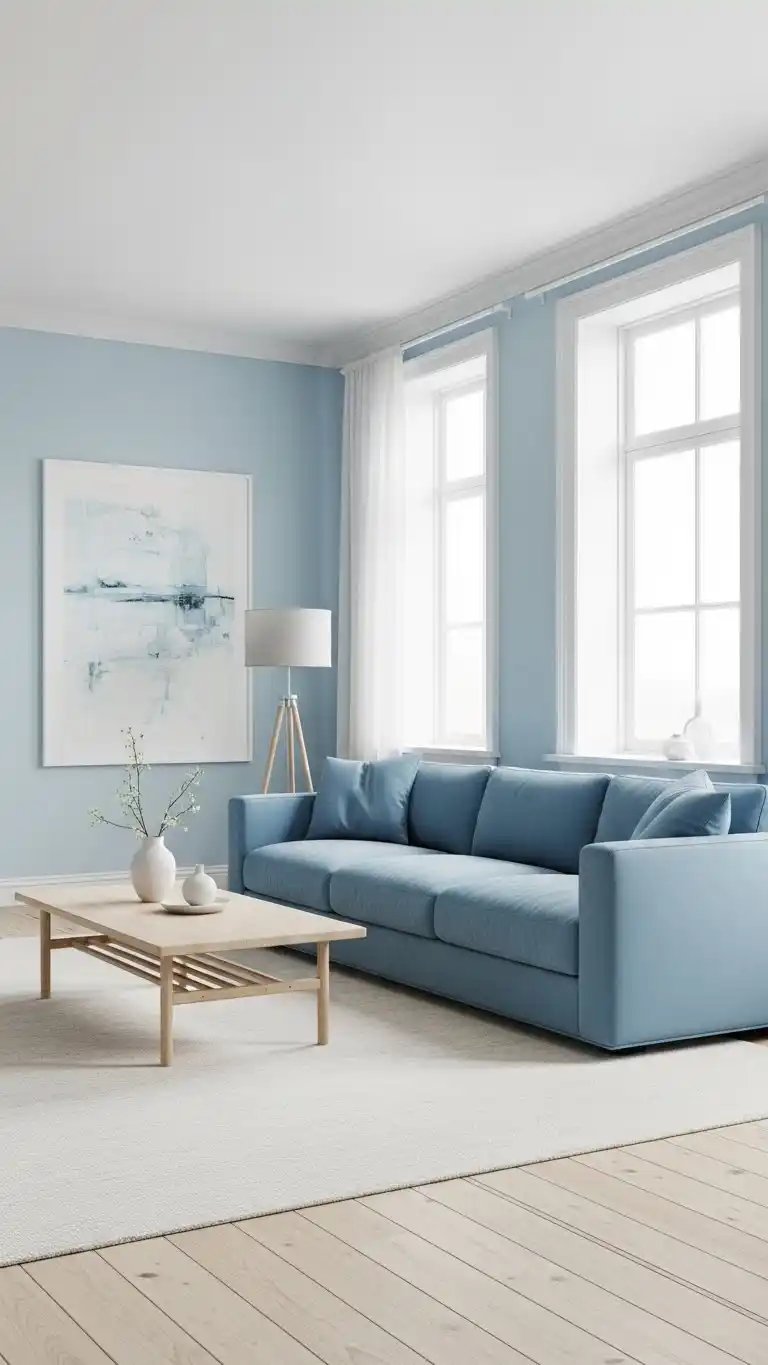 25 Chic Living Room Colors Ideas for Every Home Style 26 24. Serene Sky Blue
