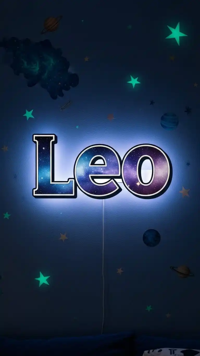 25 Space Themed Bedroom Ideas For Boy Toddlers You’ll Love 27 25. Cosmic Name Sign