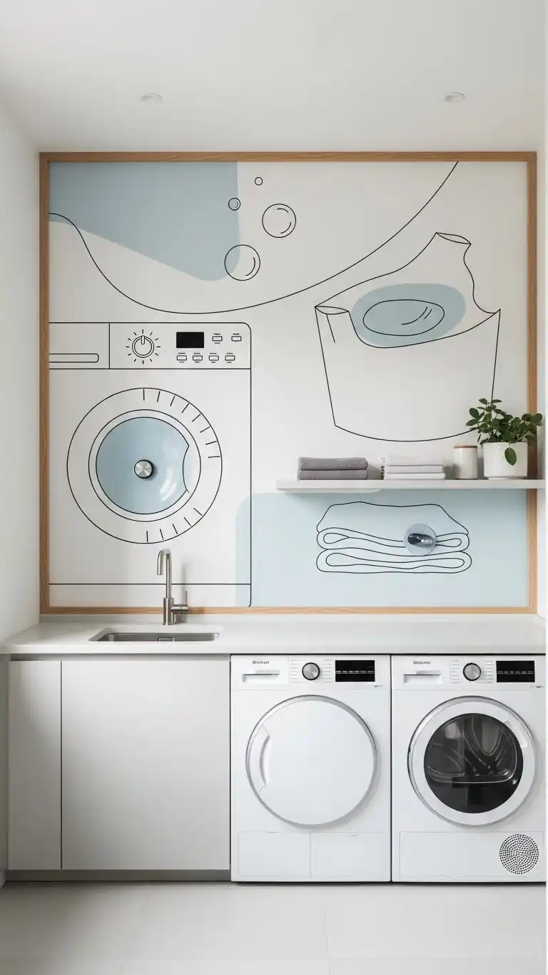 25 Laundry Room Mural Ideas for a Fun & Creative Look 27 25. Interactive Murals