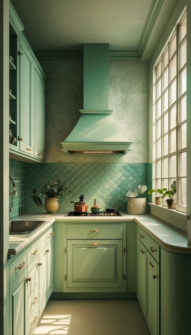 Soft Pastel Greens for Small Kitchens Soft Pastel Greens for Small Kitchens