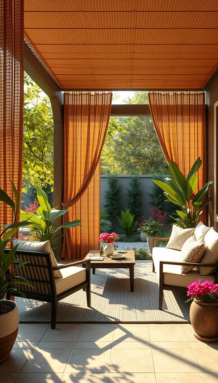 12 Stylish Backyard Patio Curtain Ideas for Every Home 5 Bamboo Curtains for a Natural Vibe