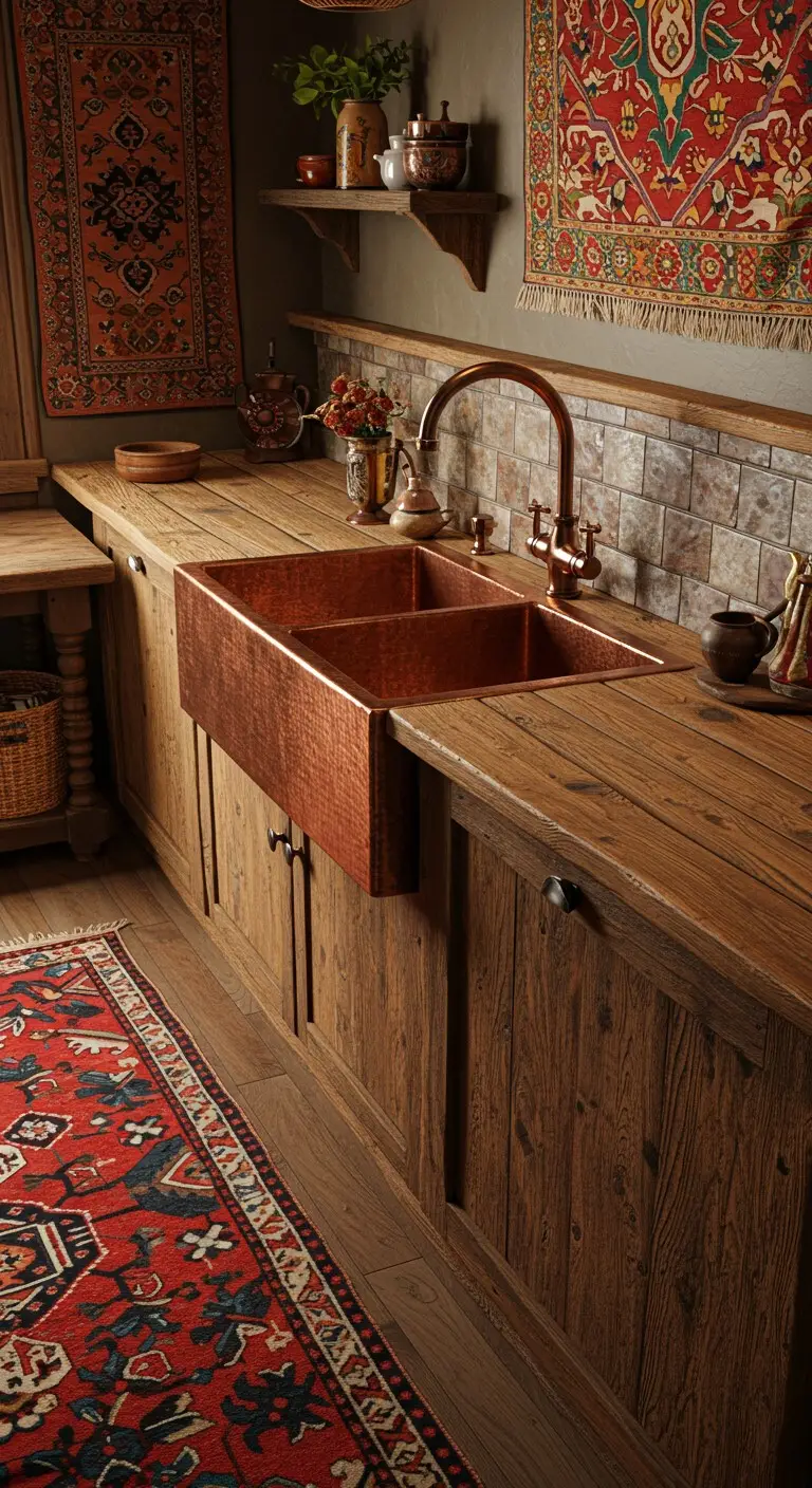 16 Bohemian Kitchen Sink Inspirations to Try 5 3. Copper Sinks for an Earthy Look