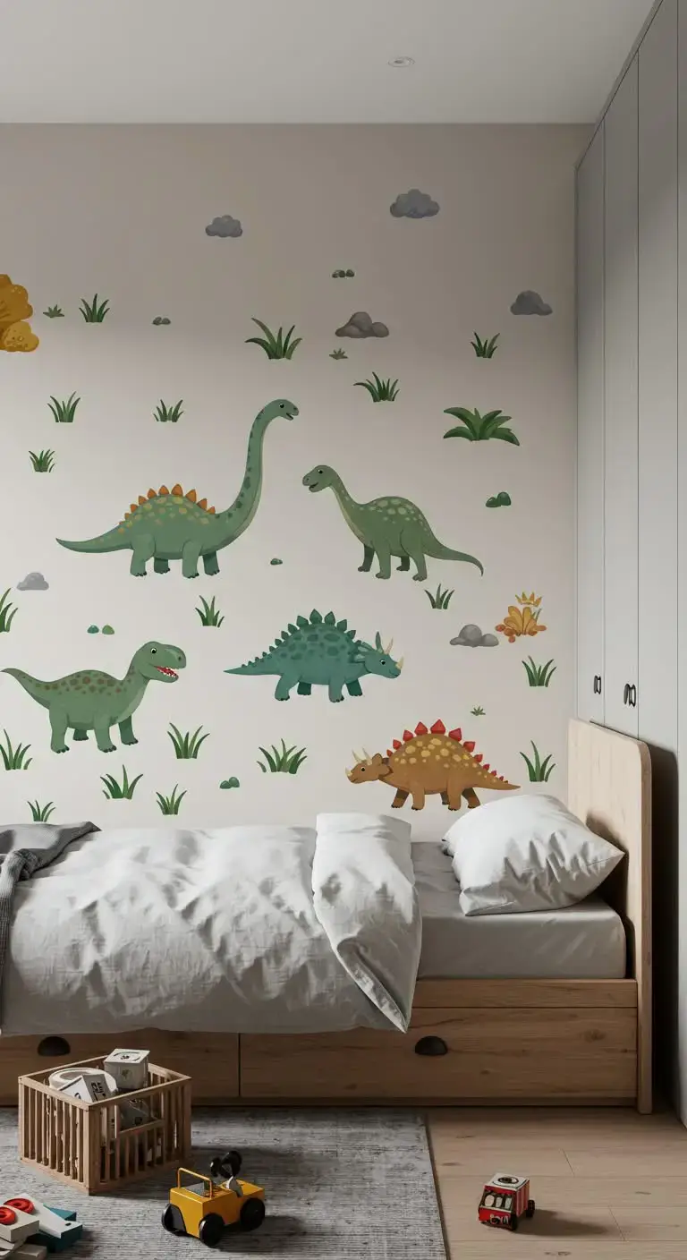 21 Dinosaur Bedroom Ideas For Boy Toddlers You’ll Love 5 3. Dinosaur Wall Stickers and Decals