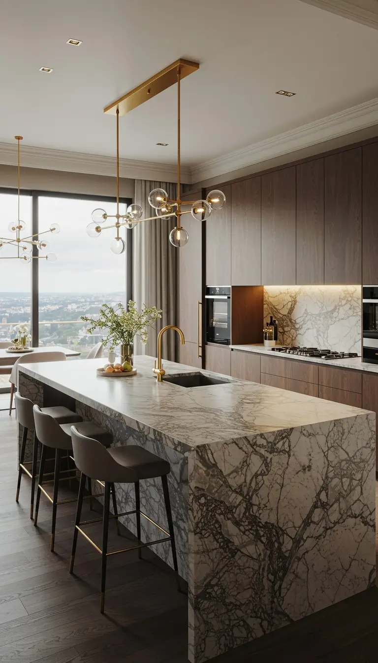 13 Fancy Kitchen Design Ideas That Wow Your Guests 5 3. Elegant Marble Countertops