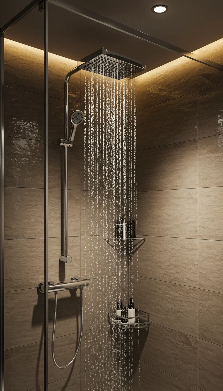 14 Bathroom Shower Ideas That Are Stylish & Practical 5 3. Rainfall Shower Heads for a Relaxing Experience
