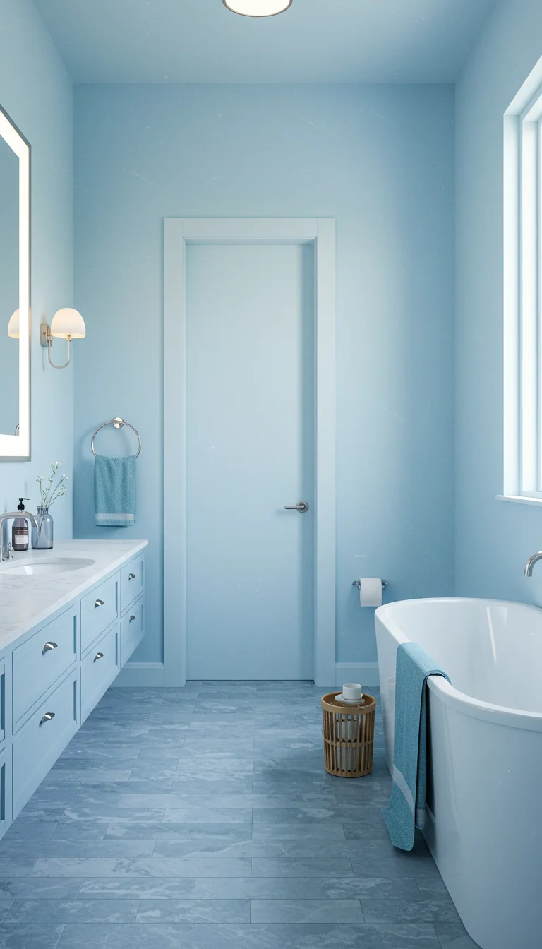 23 Top Bathroom Paint Colors to Refresh Any Space 5 3. Soft Blue for a Spa Feel
