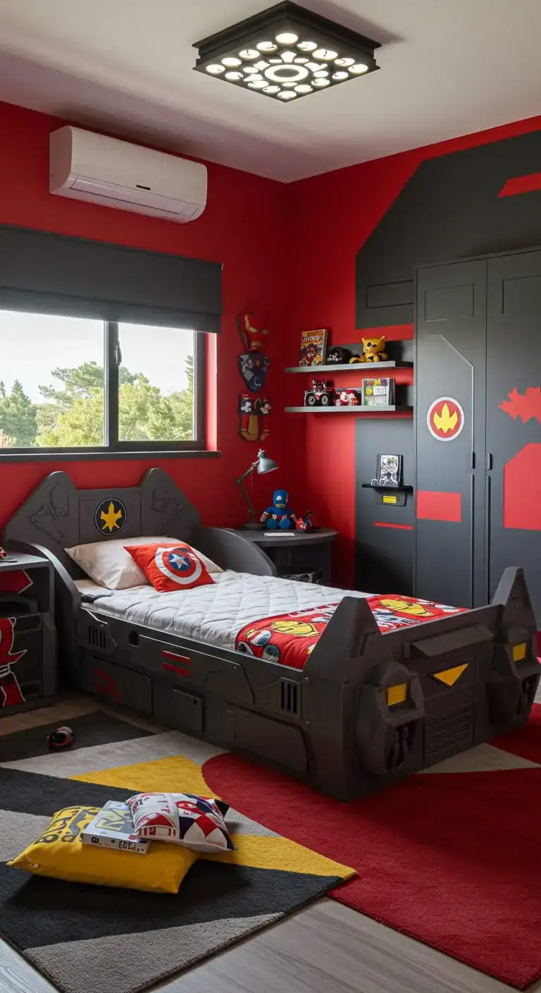 15 Cool Marvel Bedroom Ideas for Boys’ Spaces 5 3. Superhero-Themed Furniture