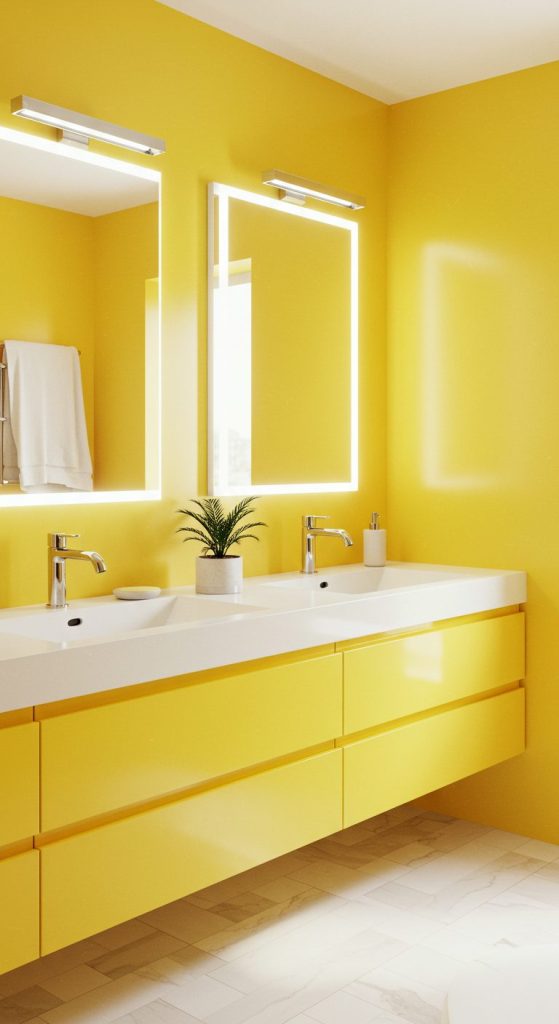 17+ Bright and Stylish Yellow Bathroom Ideas 3 Yellow Vanities for a Bold Statement