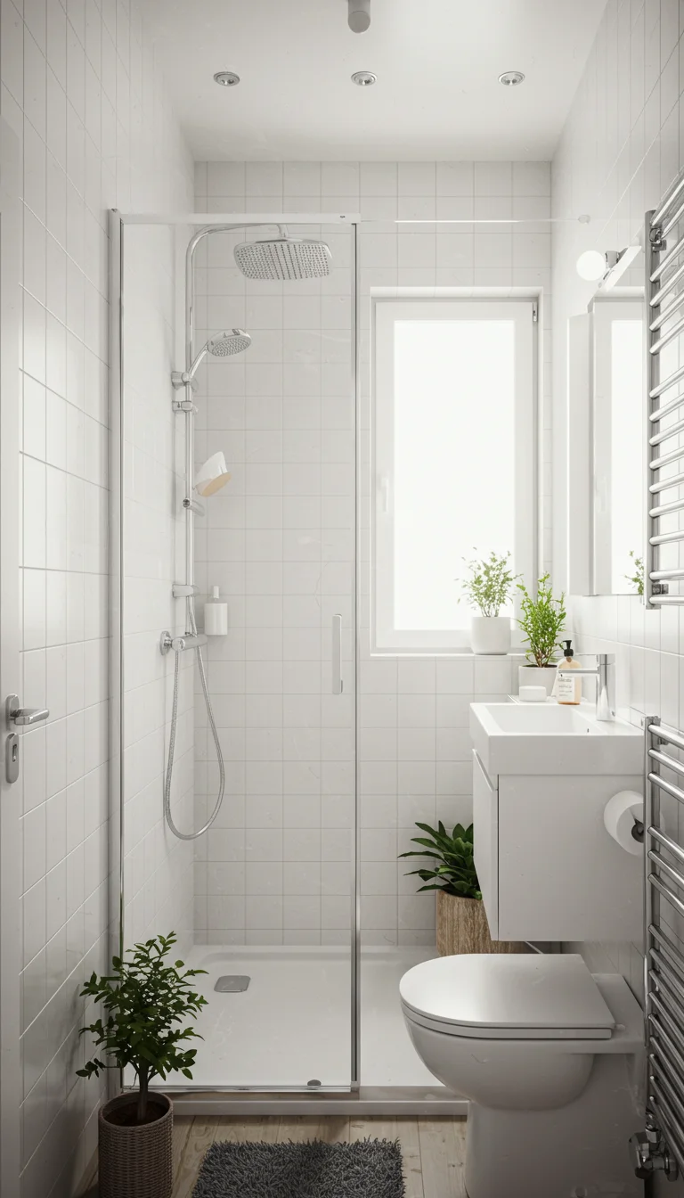 11 Bright & Cozy Small Bathroom Ideas for Any Home 6 4. Add a Glass Shower Door