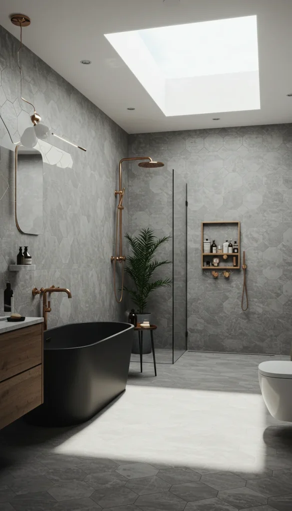 9 Stunning Bathroom Tile Ideas for a Stylish Makeover 4 4. Classic Hexagonal Tiles