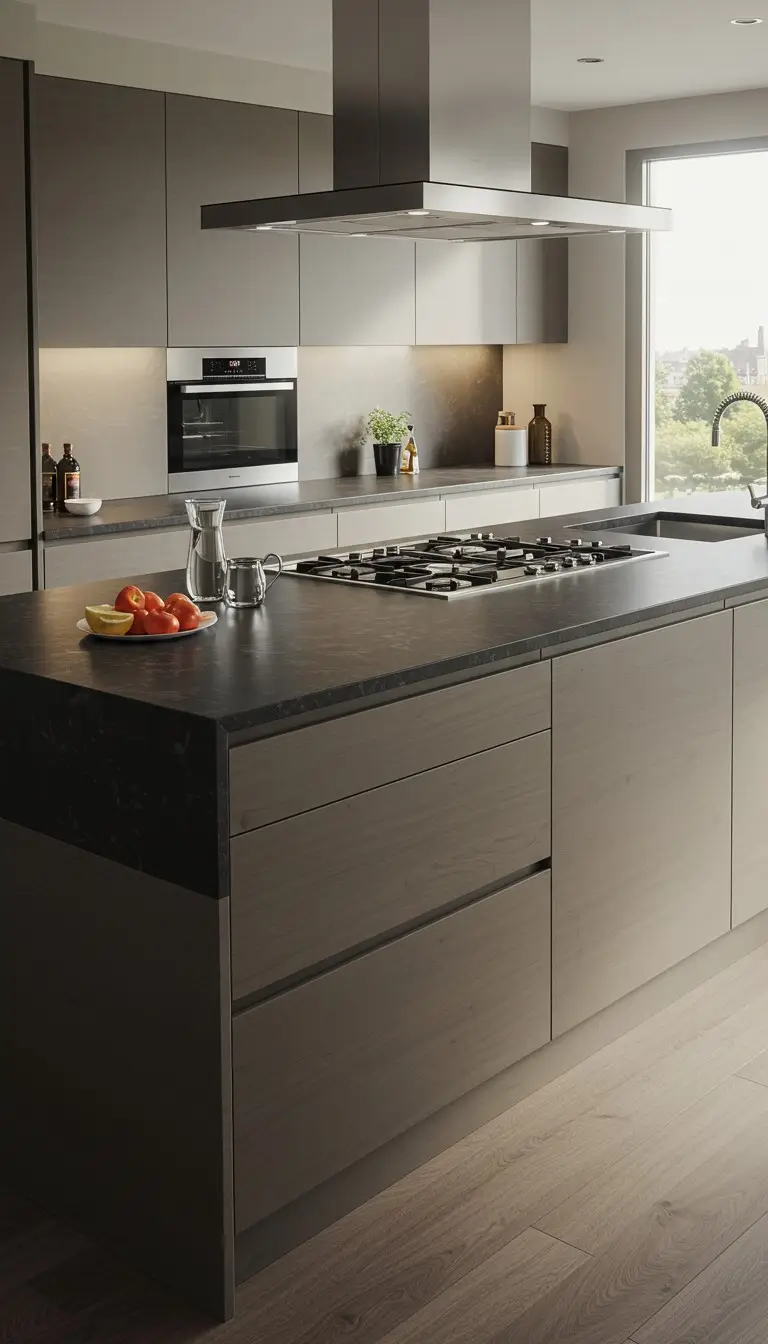 15 Smart U Shape Kitchen Island Ideas You’ll Love 6 4. Dual-Tone U Shape Island Design