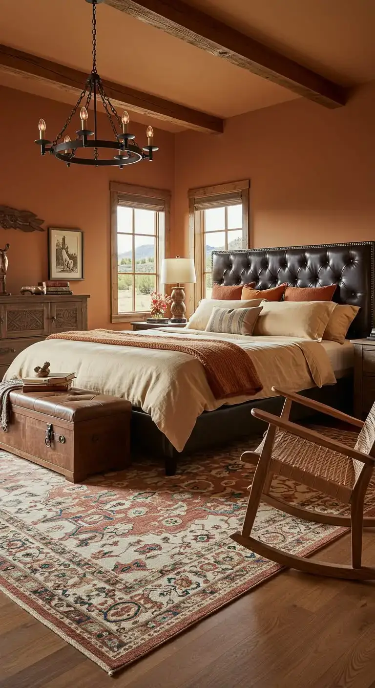 25 Stylish Western Ranch Bedroom Ideas for Any Home 6 4. Earthy Color Palette