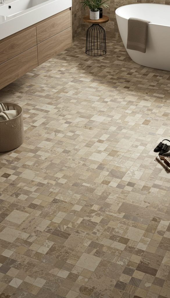 13+ Stunning Bathroom Floor Ideas to Transform Your Space 4 Elegant Porcelain Tiles