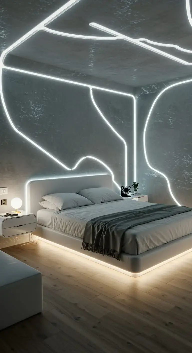 21 Simple Bedroom Decor Ideas on a Budget 6 4. Futuristic Bedroom Vibes