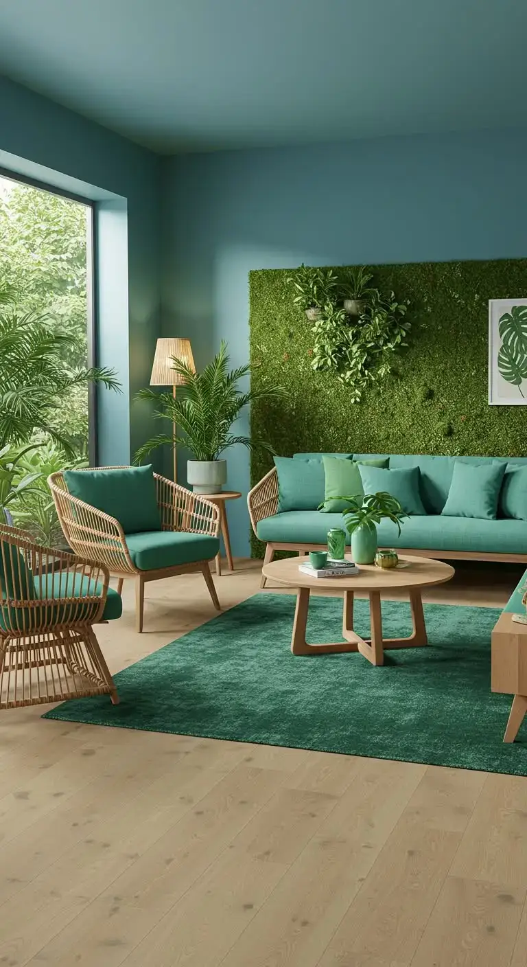 Blue and Green Living Room Ideas: 23 Stylish Looks 7 4. Incorporating Natural Elements