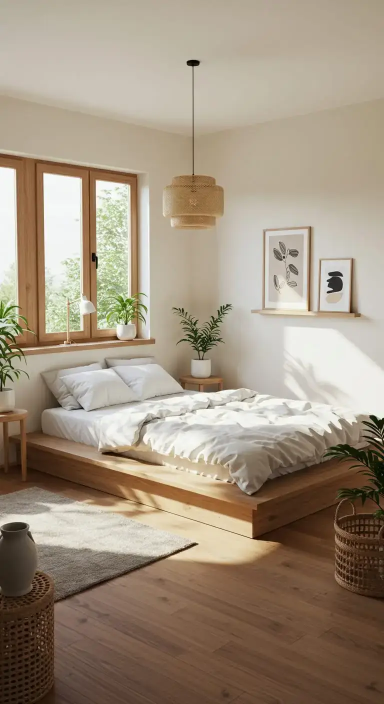 19 Bedroom Interior Ideas That Feel Warm & Inviting 6 4. Japandi Elegance