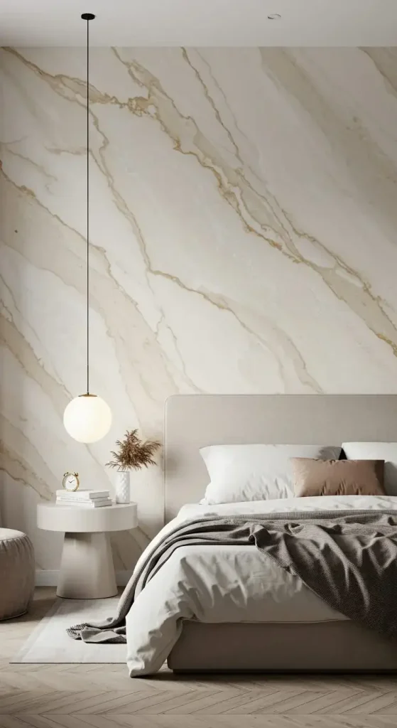 4. Marble Wallpaper for a Luxe Touch