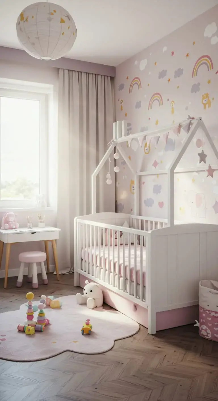 21 Toddler Girl Bedroom Ideas Small & Stylish 7 4. Playful Wall Decals