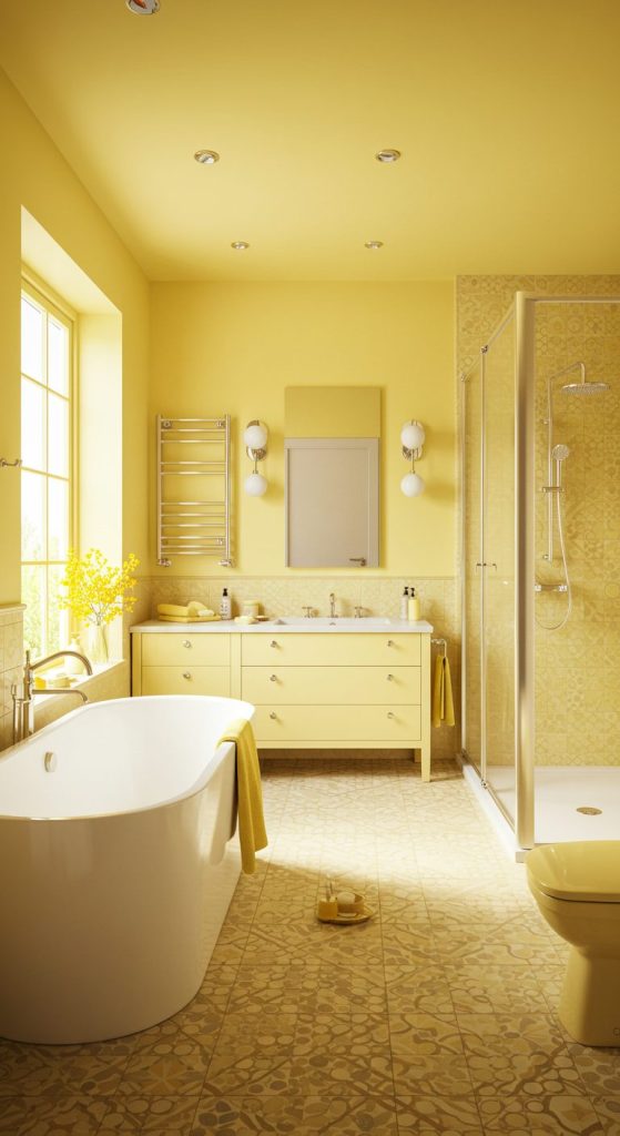 17+ Bright and Stylish Yellow Bathroom Ideas 4 Soft Pastel Yellow for a Subtle Elegance
