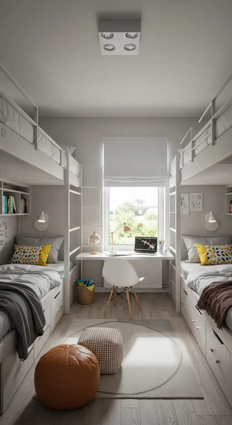 19 Small Shared Bedroom Ideas That Feel Calm and Organized 6 4. Utilize Loft Beds for Added Functionality