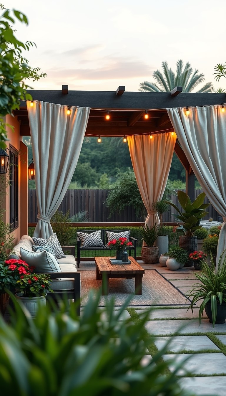 12 Stylish Backyard Patio Curtain Ideas for Every Home 7 DIY Drop Cloth Curtains for a Budget-Friendly Option