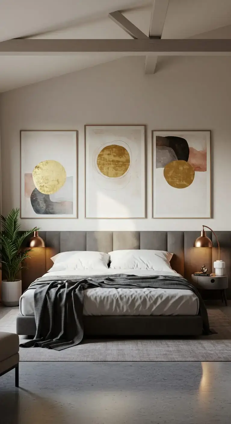 17 Bright & Stylish Modern Italian Bedroom Ideas 7 5. Elegant Wall Art and Decor