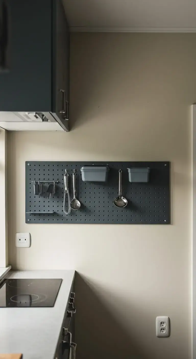 13 Empty Kitchen Wall Ideas Above Sink That Wow 7 5. Hang a Pegboard