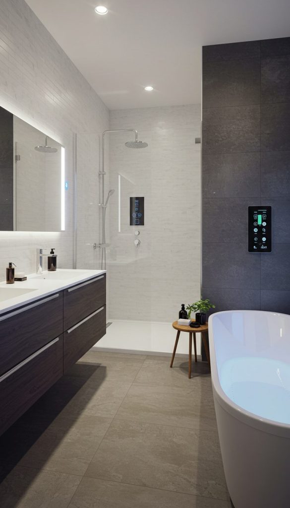 15+ Easy & Elegant Bathroom Remodel Ideas for Any Home 5 Install Smart Bathroom Features