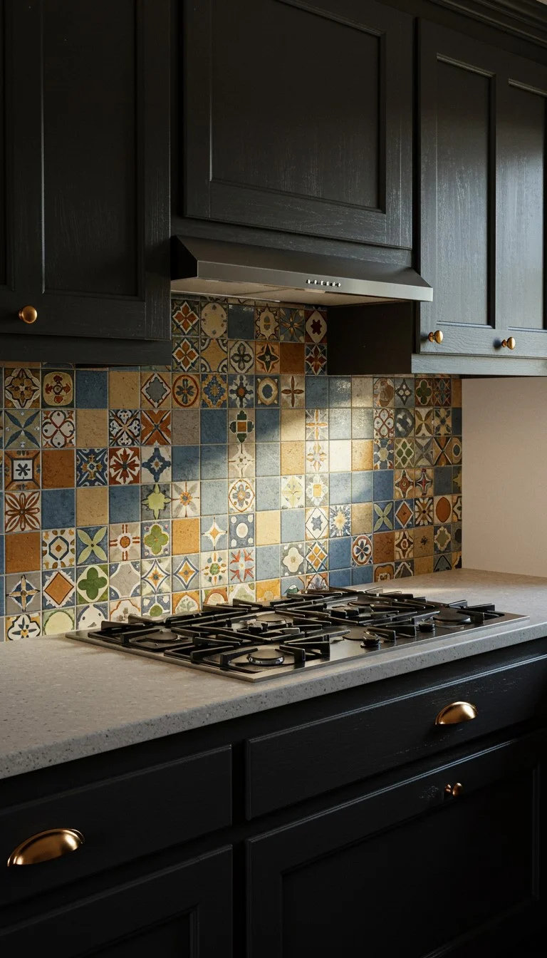 17 Stunning Backsplash Ideas for Dark Cabinet Kitchens 7 5. Mosaic Tiles for a Pop of Color
