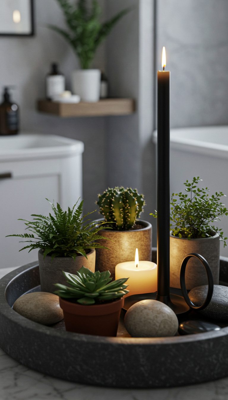 23 Bathroom Tray Decor Ideas for a Clean, Stylish Look 7 Nature-Inspired Decor