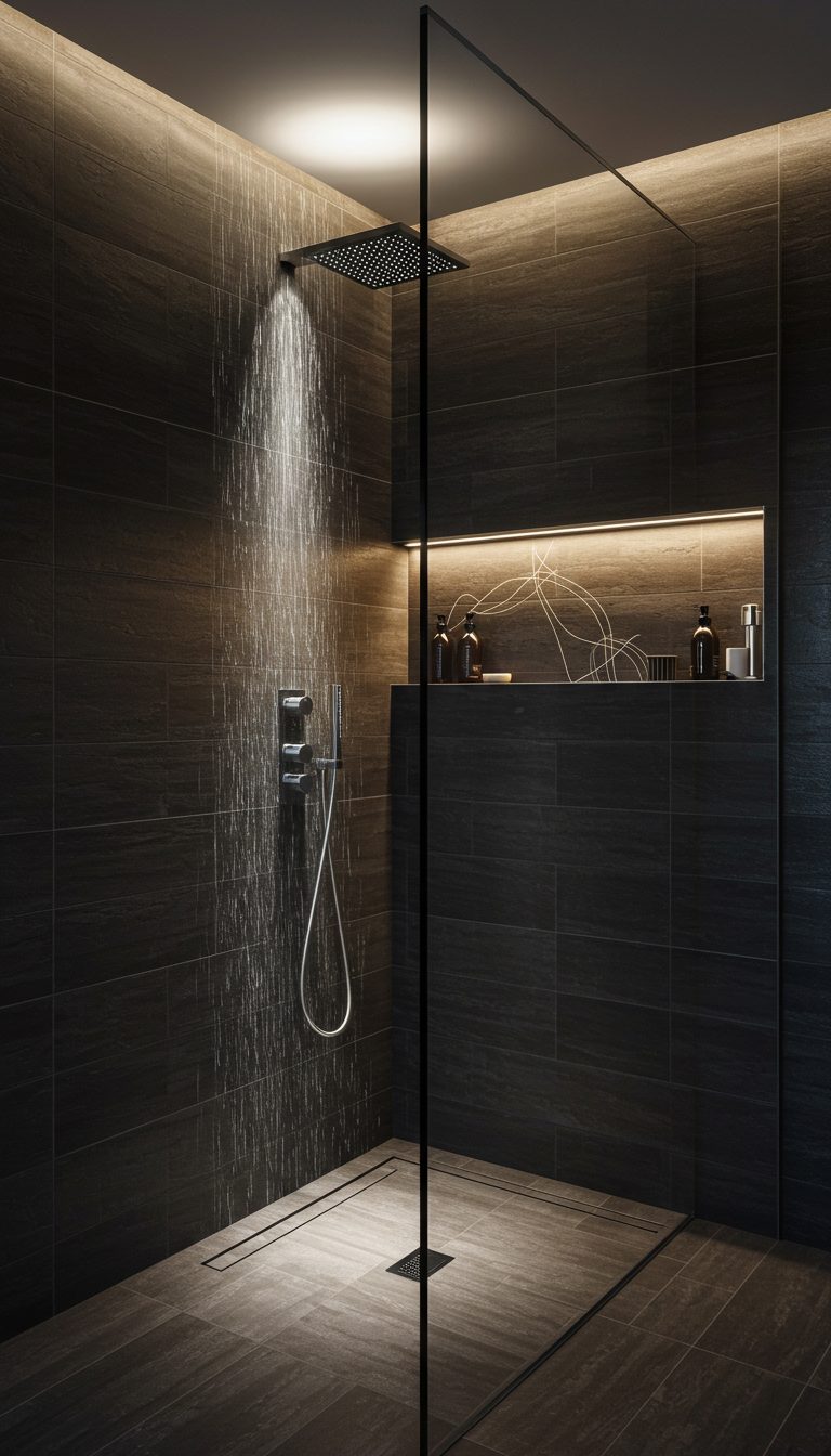 23 Walk In Shower Ideas That Feel Open & Luxurious 7 Open Concept Walk-in Shower with No Door