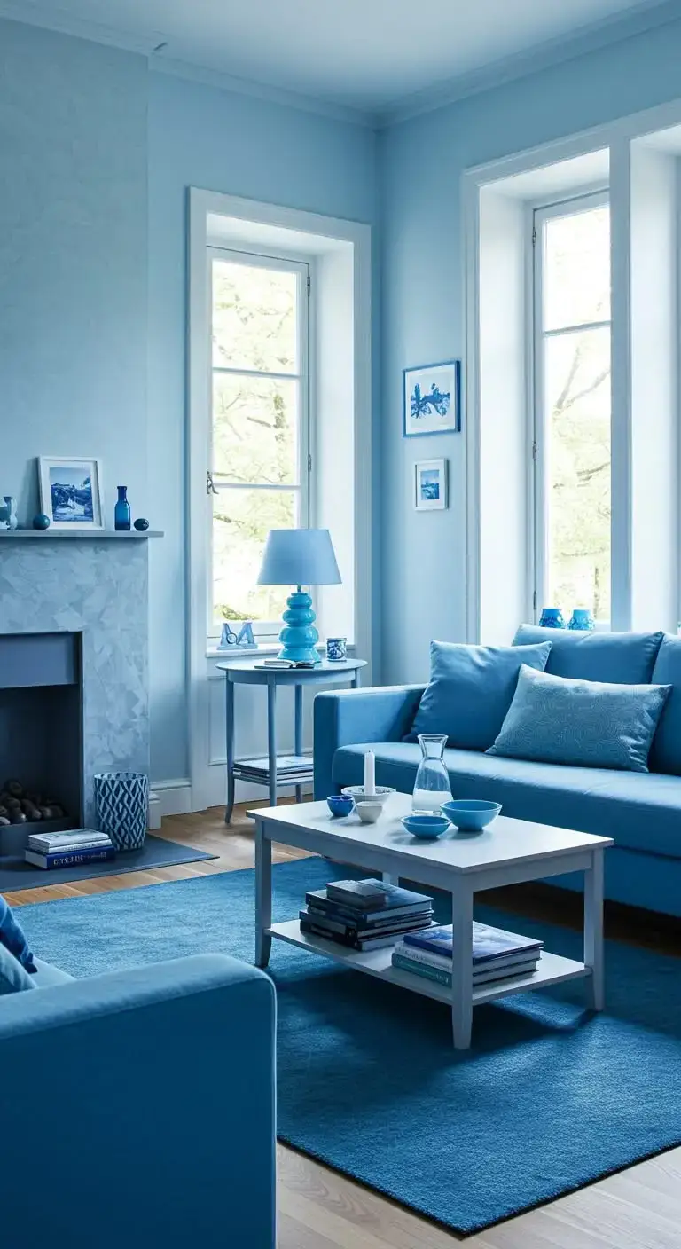 Blue Living Room Ideas for a Modern, Timeless Space 8 5. Small Living Room with Blue Accents