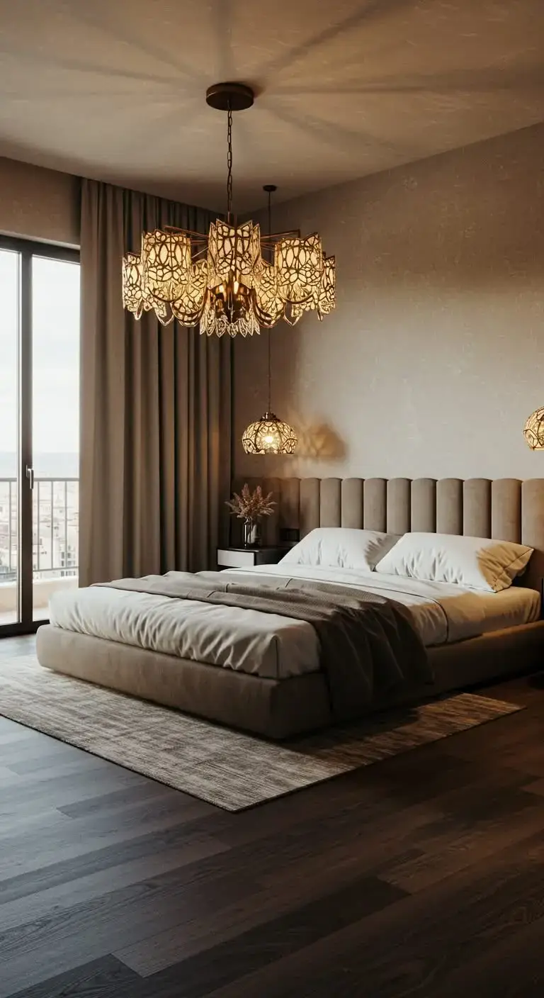 19 Modern Italian Bedrooms for a Stylish and Elegant Home 7 5. Statement Lighting for a Dramatic Effect