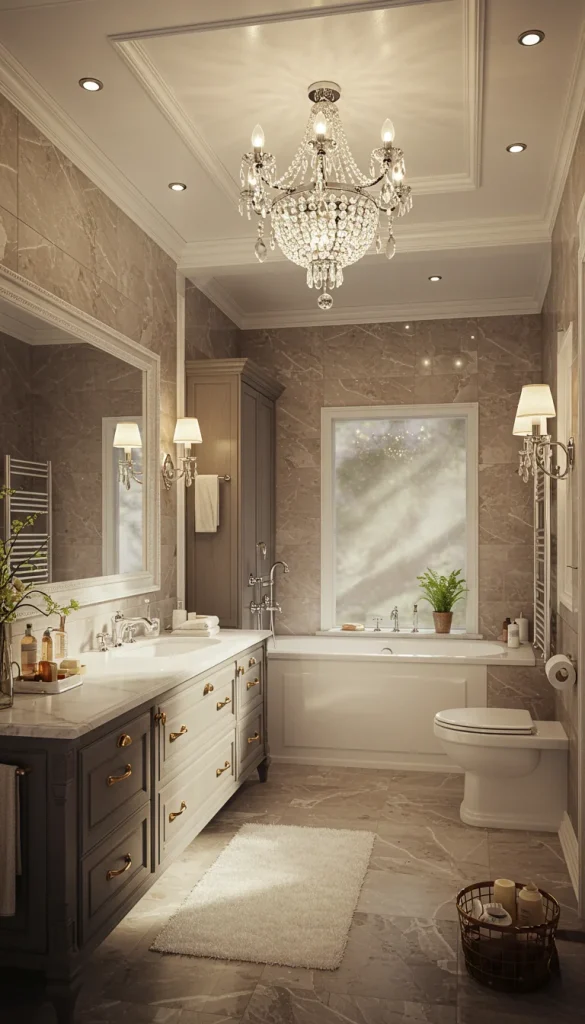 15 Gorgeous Bathroom Decoration Ideas to Elevate Your Space 5 5. Update the Lighting Fixtures