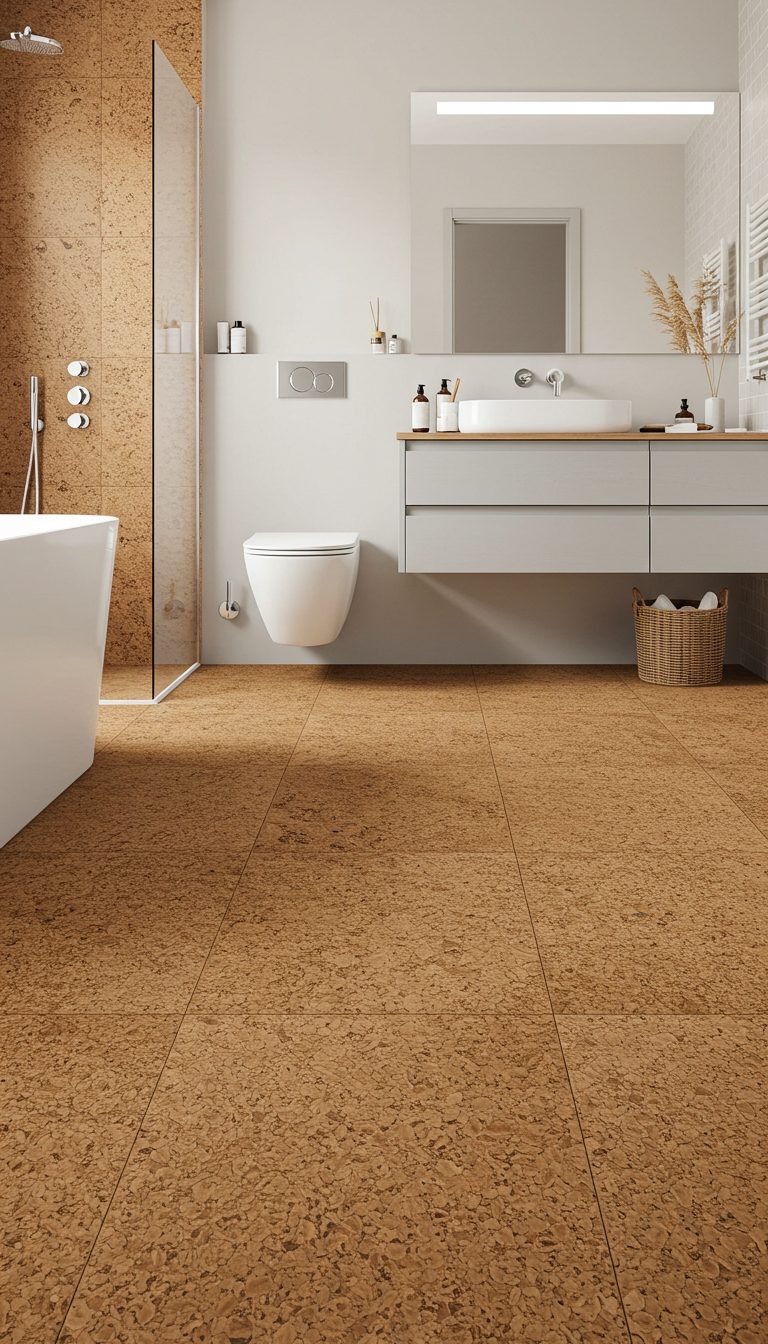 15 Bathroom Floor Ideas That Wow on Any Budget 7 Warm and Cozy Cork Flooring
