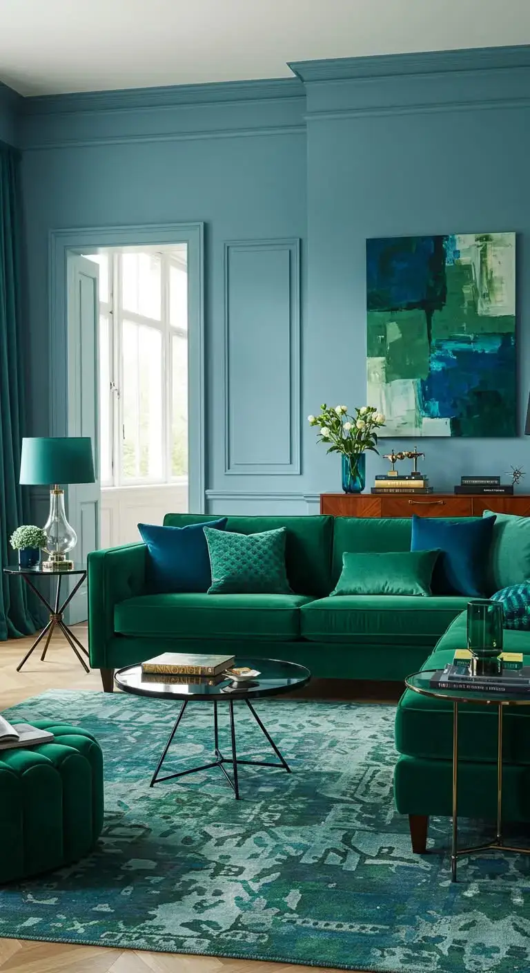 Blue and Green Living Room Ideas: 23 Stylish Looks 9 6. Blue and Green Decorative Accessories