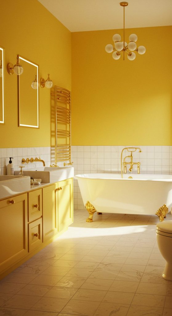 17+ Bright and Stylish Yellow Bathroom Ideas 6 Gold and Yellow Accents for a Luxurious Touch