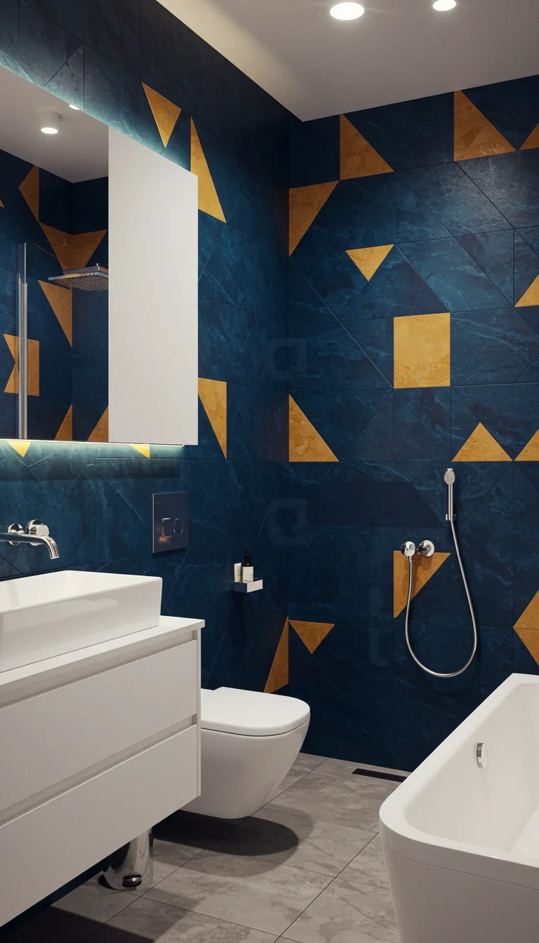 17 Stylish Guest Bathroom Ideas on a Budget 8 6. Incorporate a Bold Feature Wall